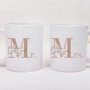 Mug gift wedding marriage personalized mug for wedding gift anniversary couples Valentine&#39;s Day Mr. and Mrs. mug with name
