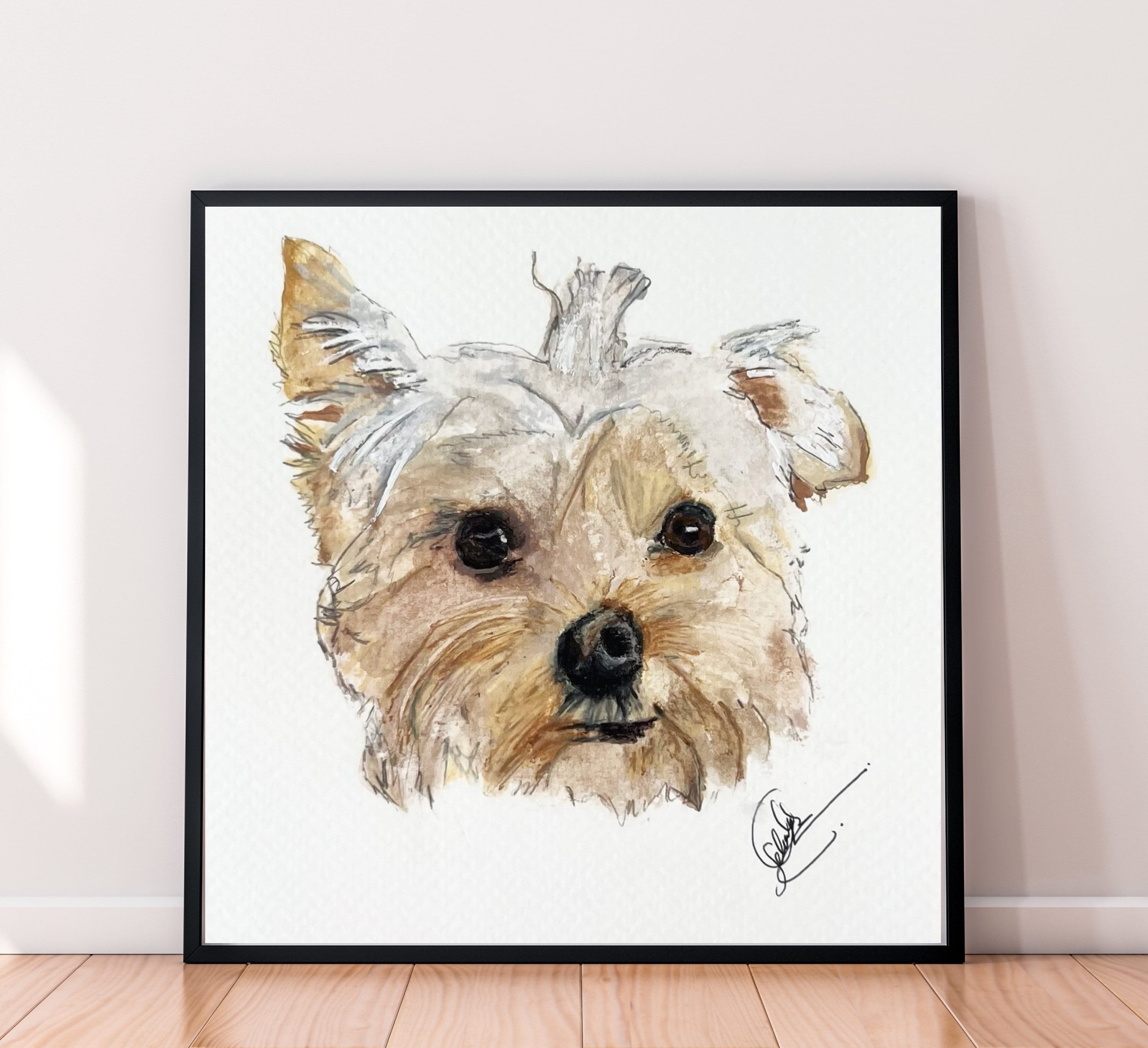 2 Piece Yorkie PJ Set - Watercolor 2 Piece Yorkie PJ Set - Watercolor