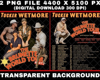 Tucker Wetmore The Brunette World Tour PNG File (Digital Download)