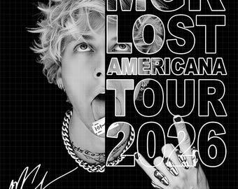 Machine Gun Kelly MGK Lost Americana Tour 2026 PNG File, Tour Design (Digital Download)