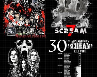 Hot!! 4 PNG Download file Scream 7 30th Anniversary of Scream Kill Tour 2026 PNG Digital File Instan Download