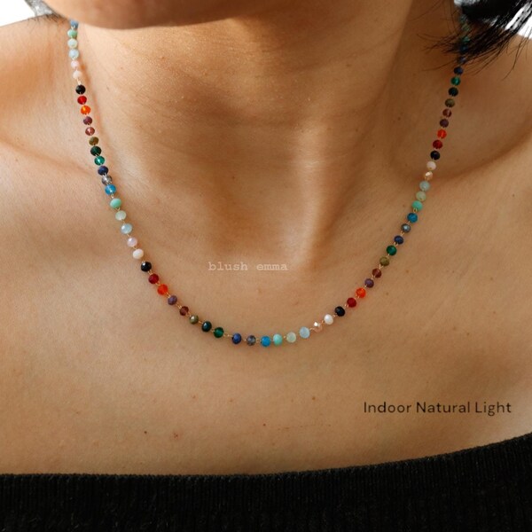 Flat Glass Bead Necklace