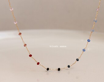 Dark Tones Ombre Small Glass Beaded Necklace | Bead Boho