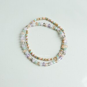 Layered Pastel Combo Beaded Stretch Bracelet | 7.5" Bead Boho Seeded ...