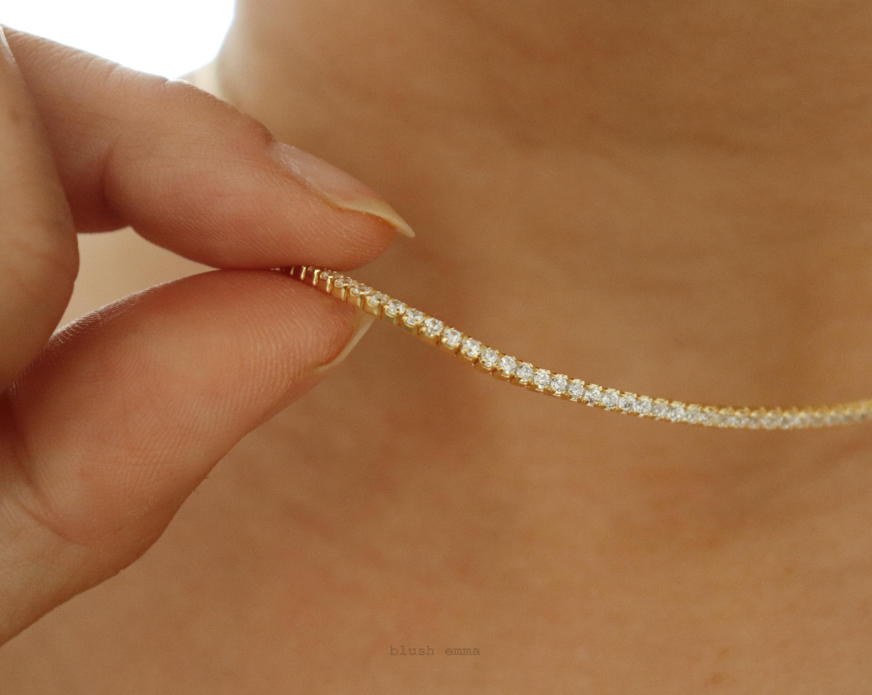 14K Yellow Gold Plated Iced Solitaire Tennis Chain – 2mm, 5A CZ, 18-24 Inch, Nickel-Free, Made In USA