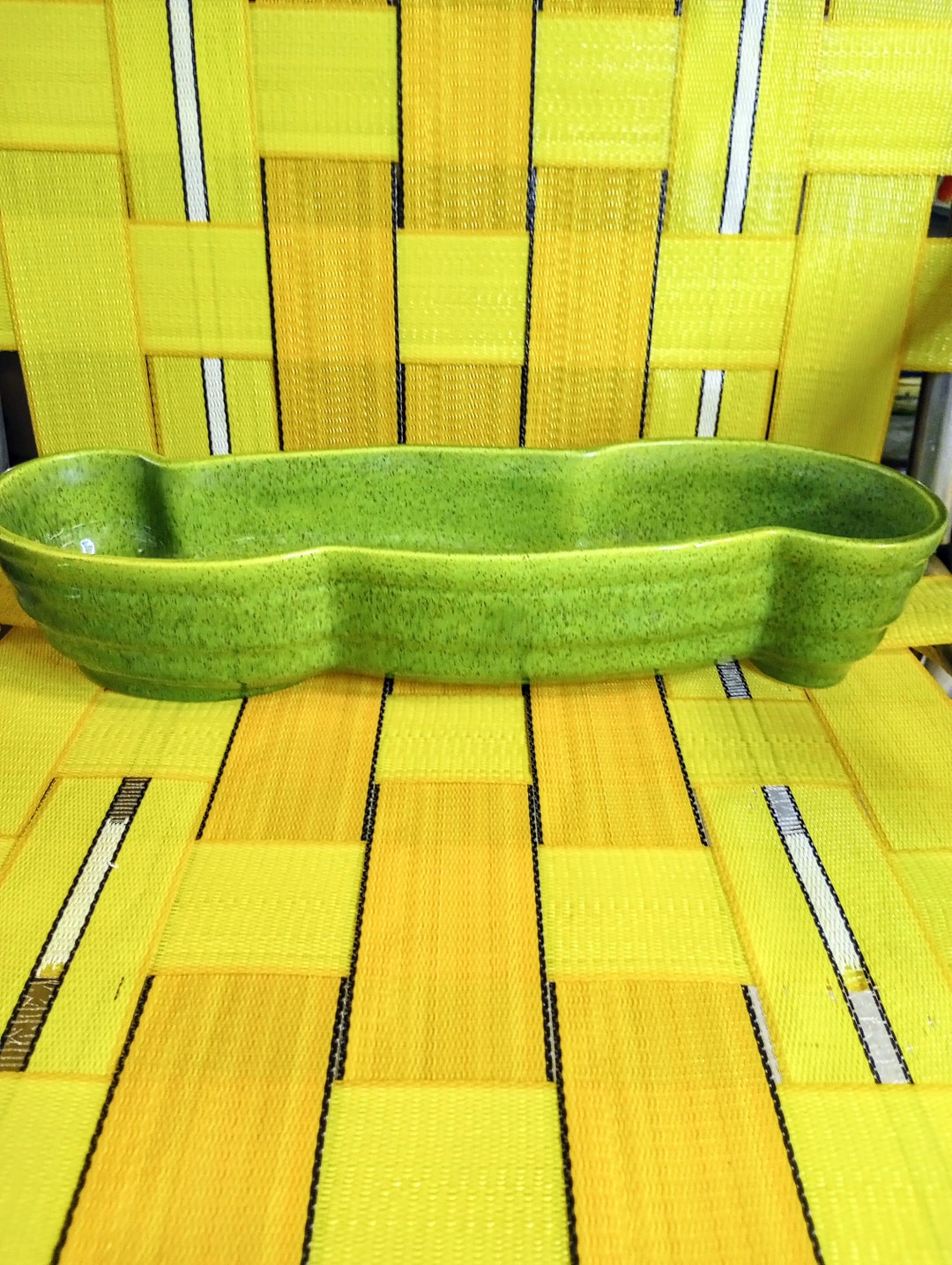 1970s Covina Pottery California Pottery Original Green Long MCM Planter