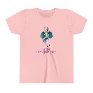 Little Dragon Girl, Kid&#39;s T-Shirt, 100% Cotton, Youth Short Sleeve Tee, Multiple Colors