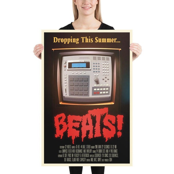 Beats Akai MPC3000 Horror Movie Poster, Akai MPC3000 Prints