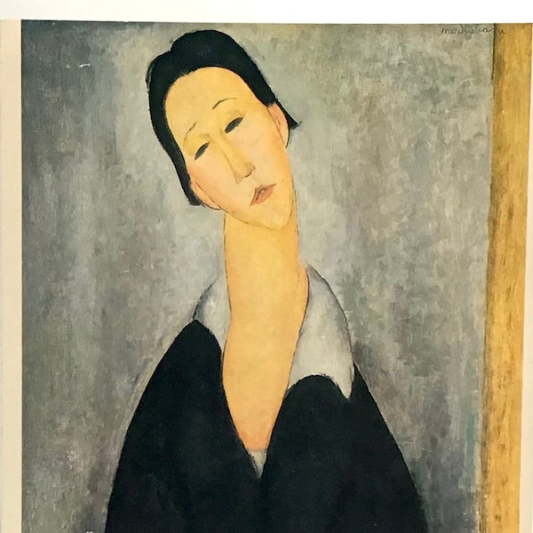 Vintage Museum Postcard - The Polish Woman by Amedeo Modigliani - Figure Painter, Paris Avant-Garde, Collage Art Supplies, Scrapbooking Art