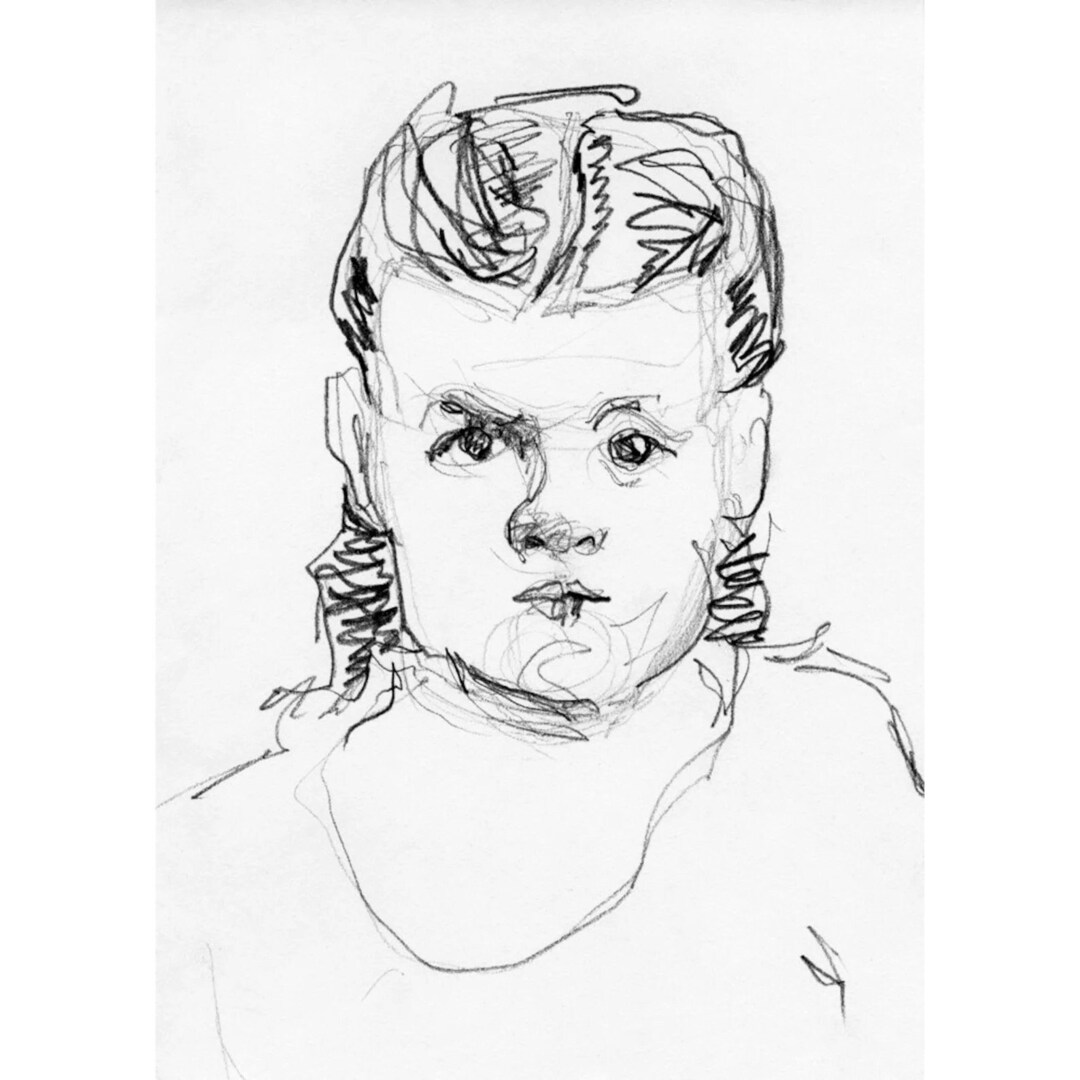 Hey Portrait of a Young Girl Little Girl Art Child Etsy