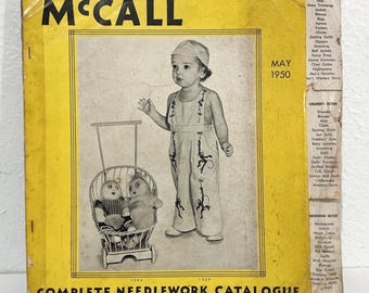 McCall May 1950 Complete Needlework Catalogue - Kaumagraph Transfer Patterns for Embroidery - Women’s Children’s Men’s Household Patterns