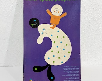1961 Outer Space People Kit - MCM Colorforms Toy - Atomic Age Pretend Play, Friendly Aliens & Space Exploration, Sci-Fi Adventure Toys