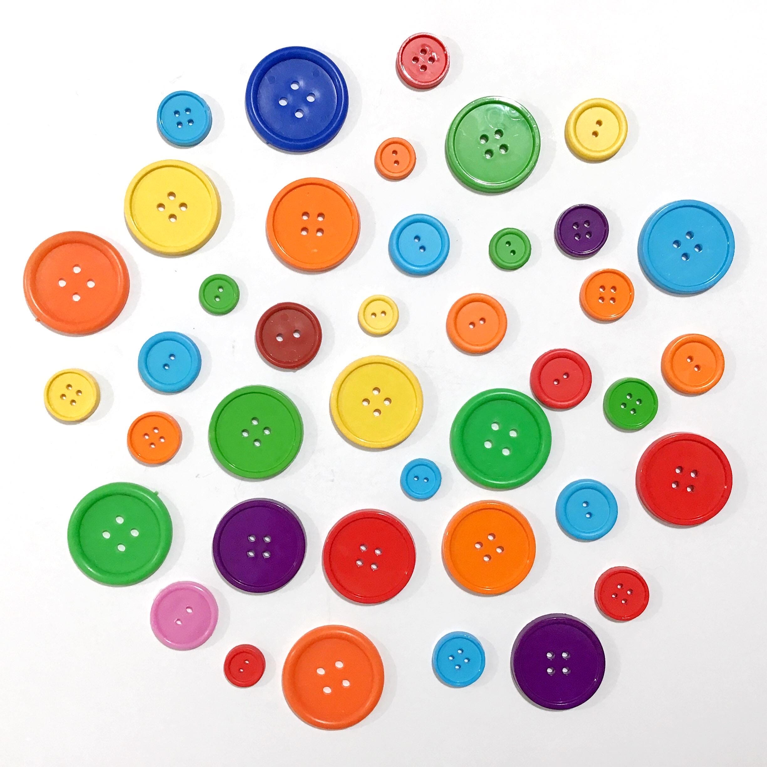 33 Adorable Button Crafts For Kids: Fun and Creative 30 40 Round Plastic Buttons w/ Raised Rims in Assorted Colors & Sizes-…