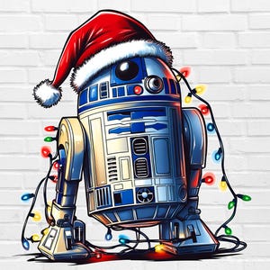 Star Wars Weihnachten PNG | Star Wars Weihnachtslichter PNG | R2D2 Weihnachtslichter Png | R2D2 mit Weihnachtsmütze Clipart | Star Wars Halloween Png
