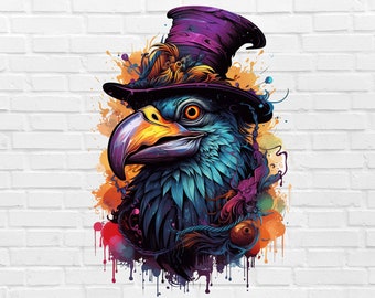 Mystical Raven PNG file | Magical Raven PNG | Voodoo Raven PNG | Raven Clipart | Bird Png | Crow Png