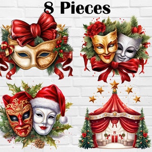 Weihnachtstheater PNG | Weihnachten Theater Masken PNG | Weihnachtsmasken PNG
