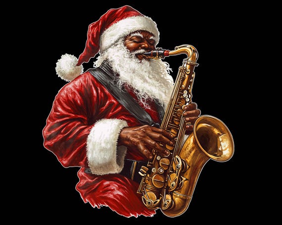 Black Santa PNG | Black Christmas PNG | Santa Claus PNG | Santa