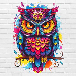 Geometrische uil PNG voor shirt | Mystieke Uil PNG-bestand | Magische uil PNG | Voodoo Uil Png | Vogel png | Uil clipart | Uil kunstwerk