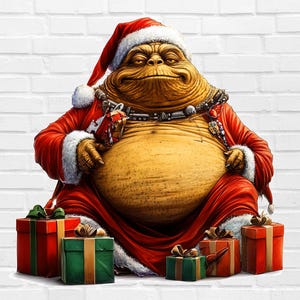 Star Wars Christmas PNG | Christmas Star Wars PNG | Jabba PNG | Jabba The Hutt Clipart | Jabba With Santa Hat | Dirty Santa Png Darth Vader