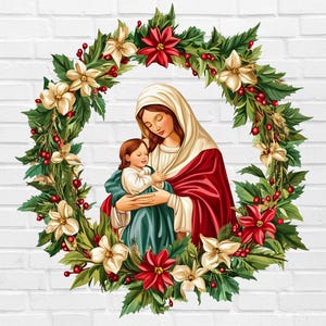 Moeder Maria-krans, png PNGEgg | Jezuskrans, png PNGEgg | Christelijke kerst, christelijke kerstkrans, christelijke kerstkrans, png, png