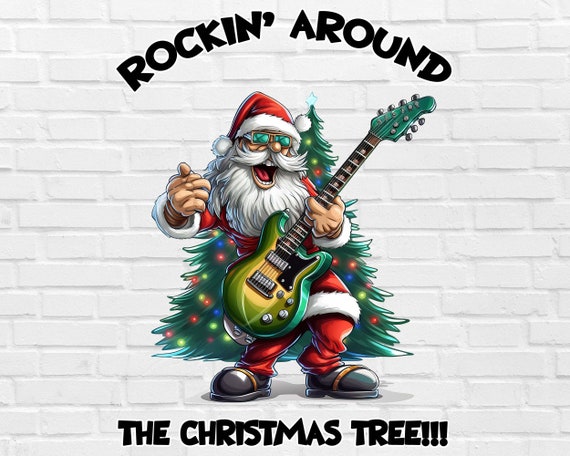 Rockin Around the Christmas Tree PNG | Santa Christmas Tree PNG