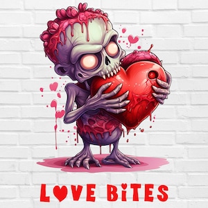 Liefde bijt PNG | Zombie Valentijnsdag PNG | Valentijnsdag PNG | Xoxo-png | Hartbreker png