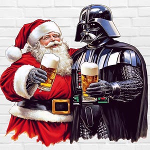 Star Wars Weihnachten PNG | Weihnachten trinken PNG | Weihnachtsbier PNG | Weihnachten Alkohol Png Santa und Darth Vader Weihnachtspyjamas PJs Pj