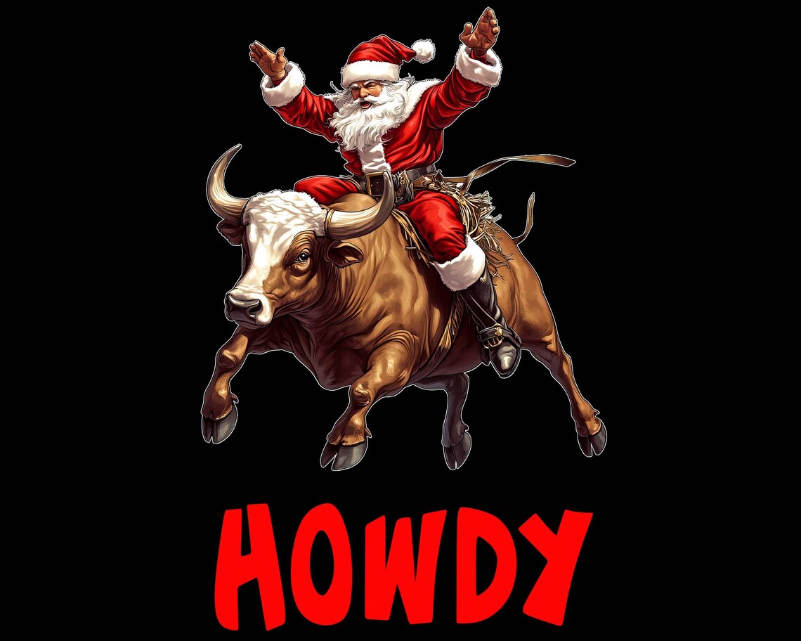 Rodeo Christmas PNG | Santa Howdy PNG | Cowboy Christmas PNG | Western ...