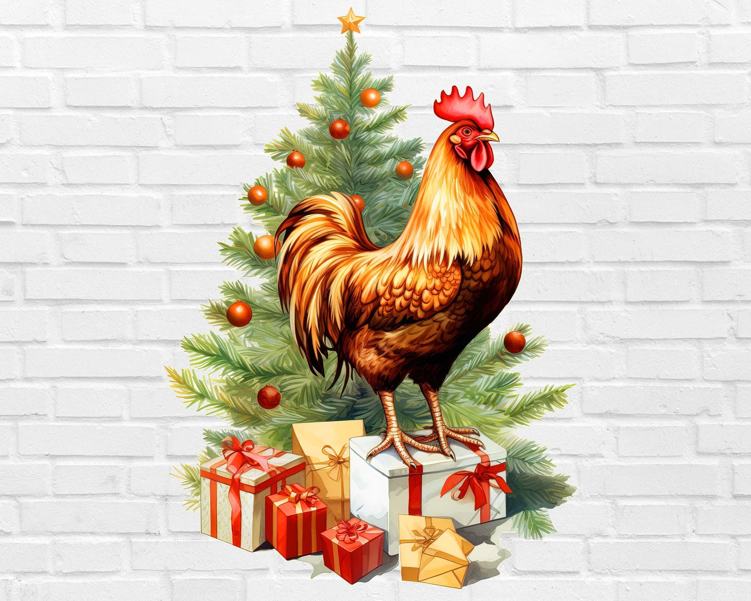 Pendentif De Noël En Forme De Poulet – Décoration Festive Et Amusante Pour Sapin, Fenêtre Ou Sac à Dos !