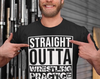 Camiseta unisex de algodón grueso Straight Outta Wrestling Practice
