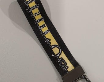 911 Dispatcher Keychain Lanyard | Thin Gold Line Gift