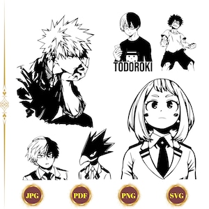 my hero academia svg, my hero academia, anime svg bundle, deku svg, izuku midoriya, bakugou katsuki