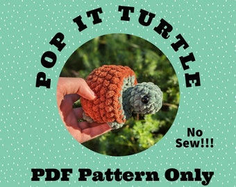 Pop It Turtle, NO SEW, Crochet Pop it Turtle, Crochet Pattern, Pocket, Amigurumi, Pattern, Crochet Fidget, Amigurumi Pattern, Fidget Pattern