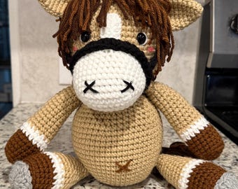 Handmade Crochet Horse Plush | Amigurumi Horse Toy | Cute Stuffed Animal | Custom Crochet Horse Gift