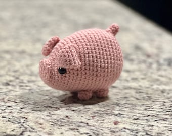 Handmade Crochet Amigurumi Pig, small or large sizes