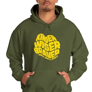 KinderWiserBraver No2, Christian hoodie, Christian streetwear, Jesus hoodie, Jesus apparel