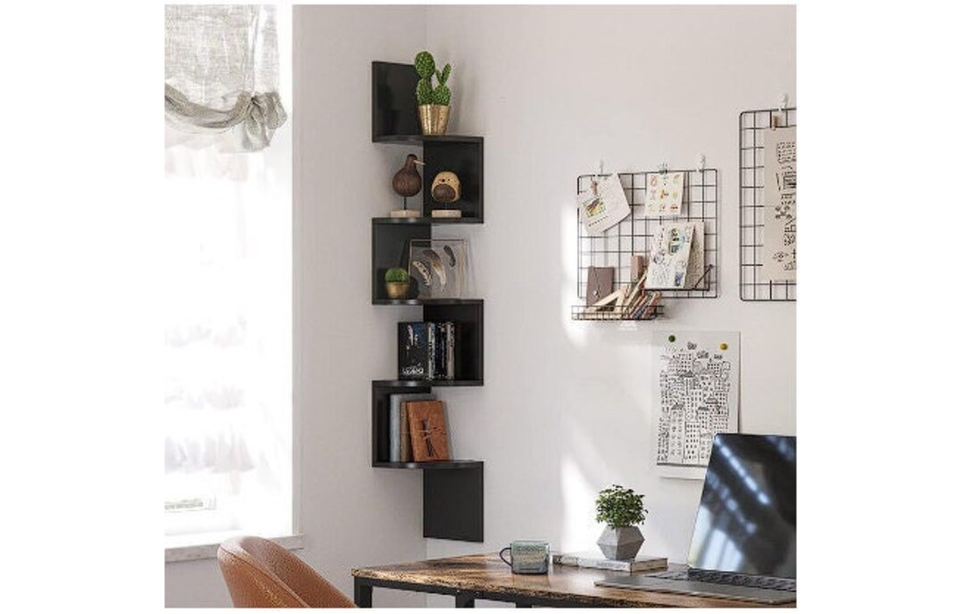 Corner Shelf Wall Mount, 5tier Floating Corner Bookshelf, Plant Shelf