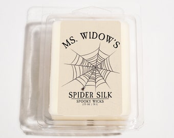 Ms. Widow's Spider Silk Wax Melt | Spooky Wicks | Retro Halloween Wax Melts | Fall Wax Melts | Scented Soy Wax Melts