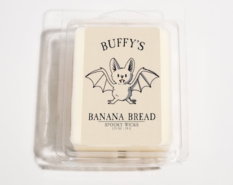 Pan de plátano de Buffy's Wax Melt / Spooky Wicks / Retro Halloween Wax Melts / Fall Wax Melts / Scented Soy Wax Melts