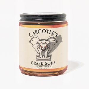 Gargoyle&#39;s Grape Soda | Spooky Wicks | Retro Halloween Candle | Fall Candle | Scented Soy Candle