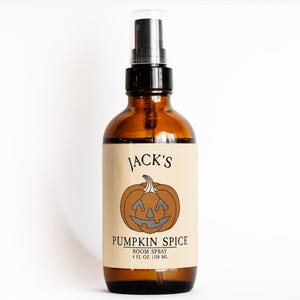Jack&#39;s Pumpkin Spice Room Spray| Jack-o-lantern Linen Spray | Retro Halloween Bathroom Spray | Car Spray | Linen Spray | Air Freshener