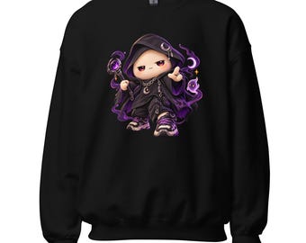 ハロウィン もちパープル魔女 カワイイスウェットシャツ – ギルダン 18000