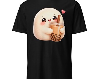 かわいいもちコーヒーTシャツ（バブルティー柄） – ギルダン ソフトスタイル 64000