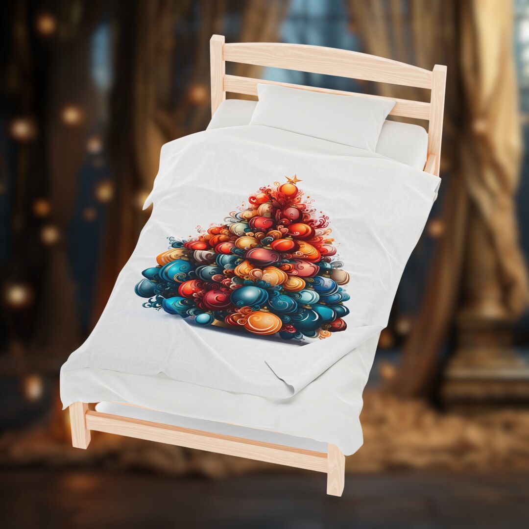 Colorful Christmas Tree Blanket 2023 Colorful Christmas Tree Etsy