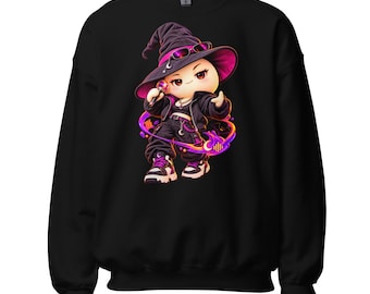 ハロウィン カワイイ魔女 ストリートウェア スウェットシャツ – ギルダン 18000
