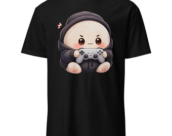 かわいいもちもちゲーマーTシャツ（コントローラー柄） – ギルダン ソフトスタイル 64000