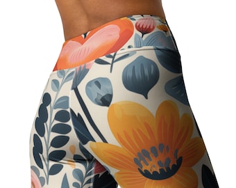 Leggings de yoga corazón floral