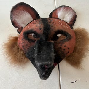 African wild dog therian mask