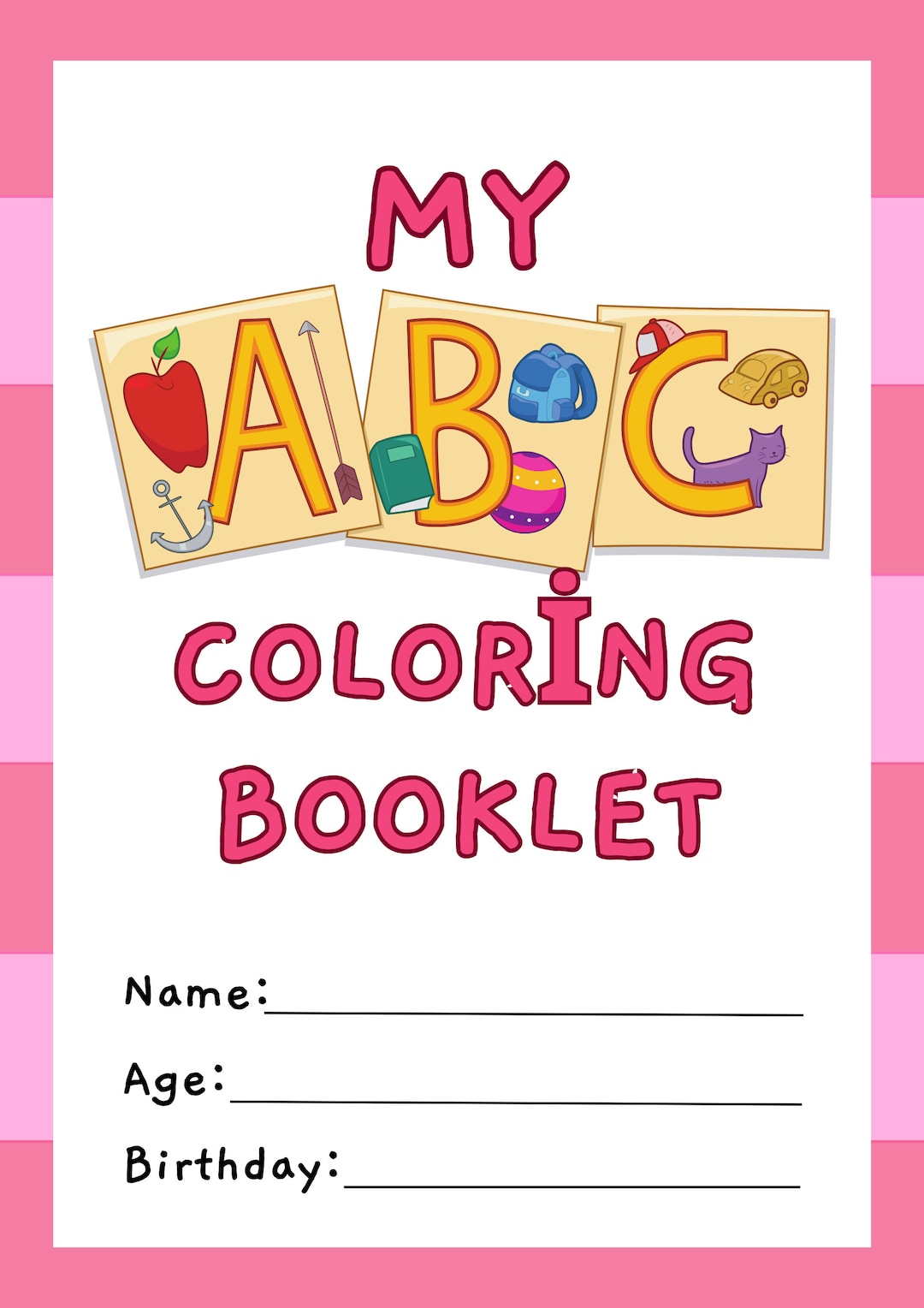 ABC Coloring Book Educational Coloring Pages Kids Learning - Etsy