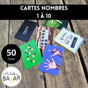 50 Cartes représentations des nombres de 1 à 10